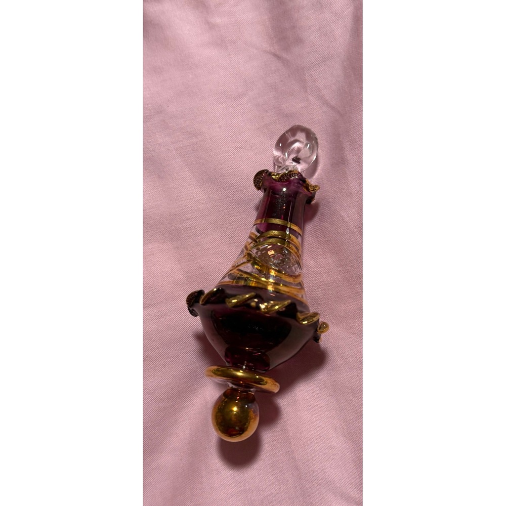 Kurt Adler Luxor Purple Glass Ornament Gold Plated Egyptian Hand Blown 4 Inch
